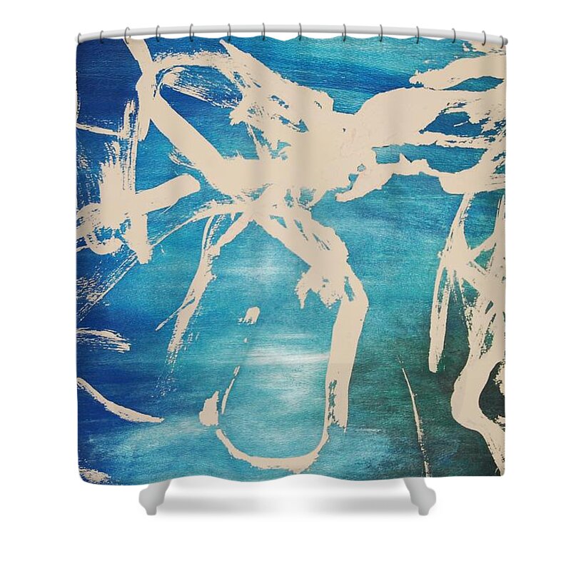 Water Shower Curtain featuring the painting Tranquilidad by Lauren Luna
