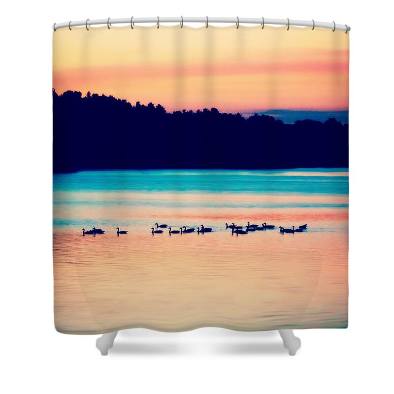 Tranquility Shower Curtain featuring the photograph Tranquility after sunset by Lilia S