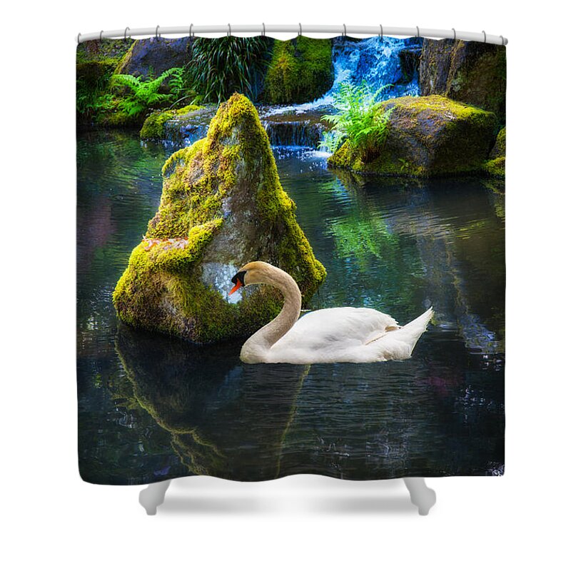 Swan Shower Curtain featuring the photograph Tranquility by Harry Spitz