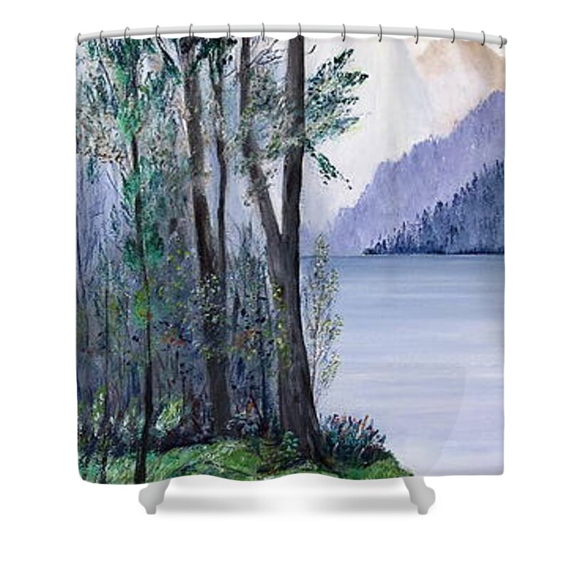 Peace Shower Curtain featuring the painting Tranquility by Marilyn McNish