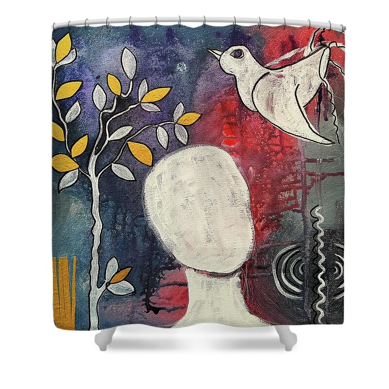 Tranquil Shower Curtain featuring the mixed media Tranquility by Mimulux Patricia No