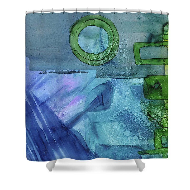Abstract Shower Curtain featuring the painting Tranquility by Vicki Baun Barry