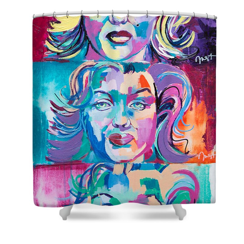 Marilyn Monroe Shower Curtain featuring the painting Transition by Janice Westfall