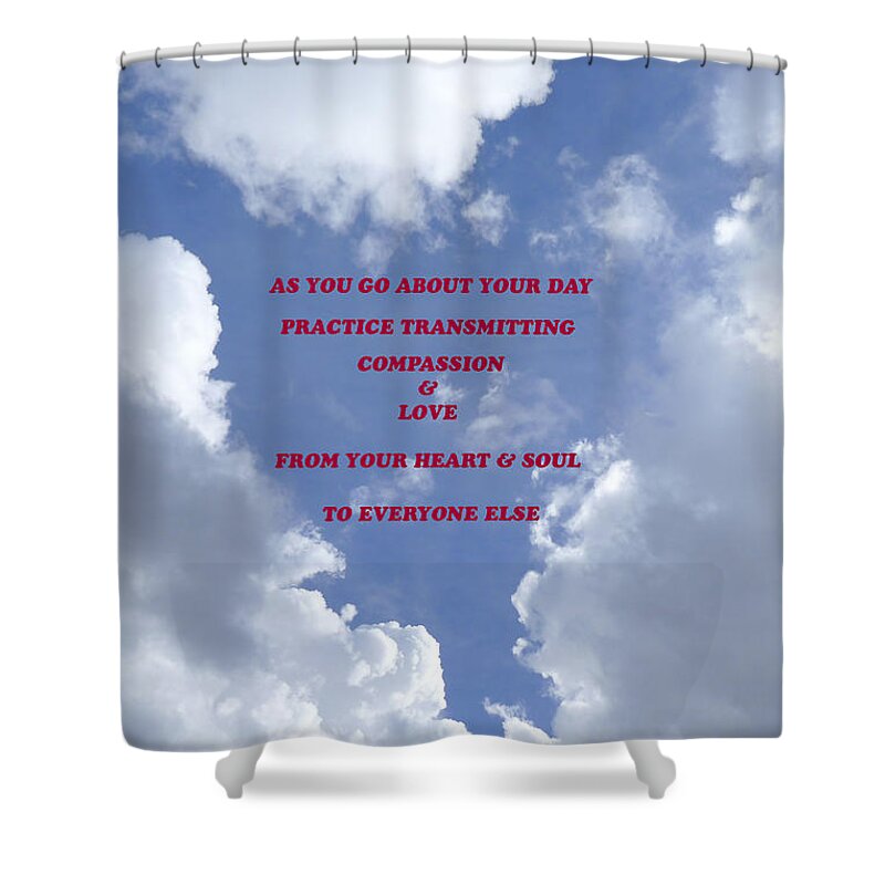 Photography Shower Curtain featuring the photograph Transmit Compassion and Love by Nora Boghossian