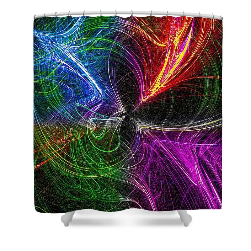 Chaos Shower Curtain featuring the photograph Transverse Quarks by Mark Blauhoefer