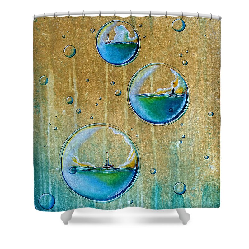 Sailing Shower Curtain featuring the painting Traveling In Circles by Cindy Thornton