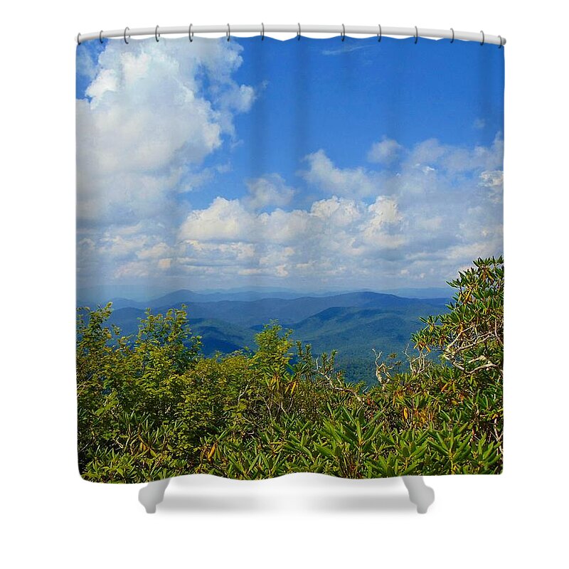 Vista Shower Curtain featuring the photograph Tray Mountain Summit - South by Richie Parks