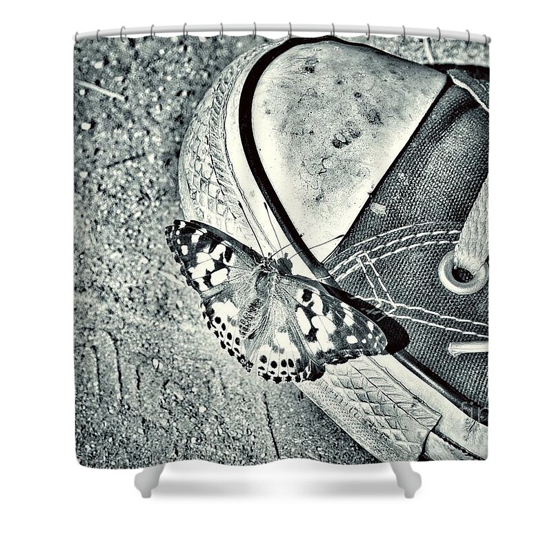 Butterfly Shower Curtain featuring the photograph Tread Lightly by Leah McPhail