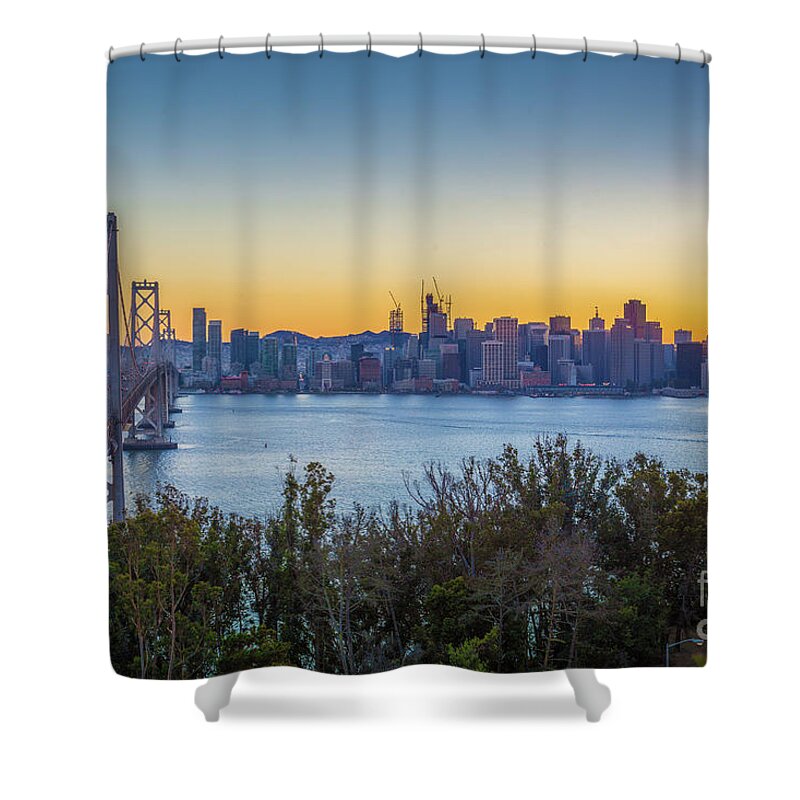 America Shower Curtain featuring the photograph Treasure Island Sunset by JR Photography