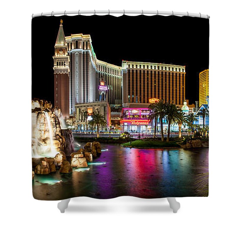 Las Vegas Shower Curtain featuring the photograph Treasure Island View by Az Jackson