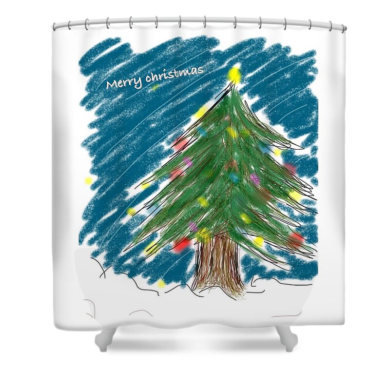 Tree Shower Curtain featuring the drawing Tree by Kumiko Izumi