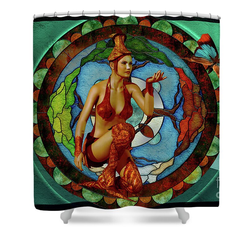 Tree Of Life Shower Curtain featuring the digital art Tree Of Life by Shadowlea Is