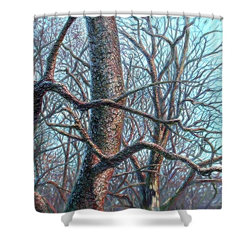 Landscape Shower Curtain featuring the painting Tree study by Hans Droog