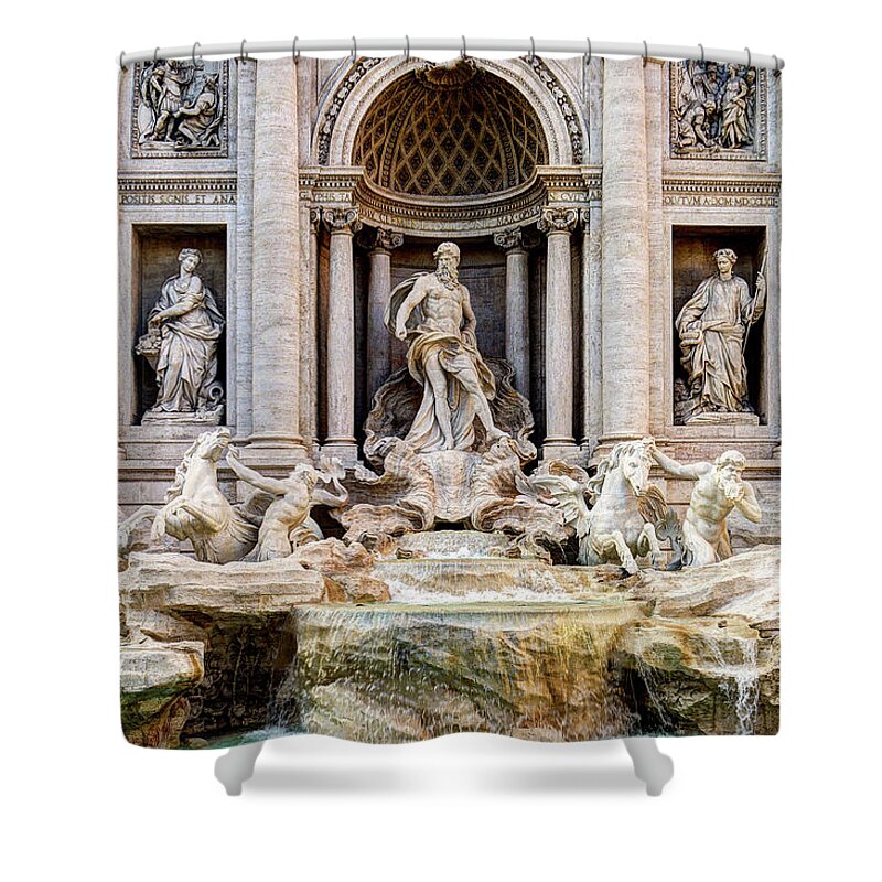 Fontana Di Trevi Shower Curtain featuring the photograph Trevi FOuntain by Weston Westmoreland