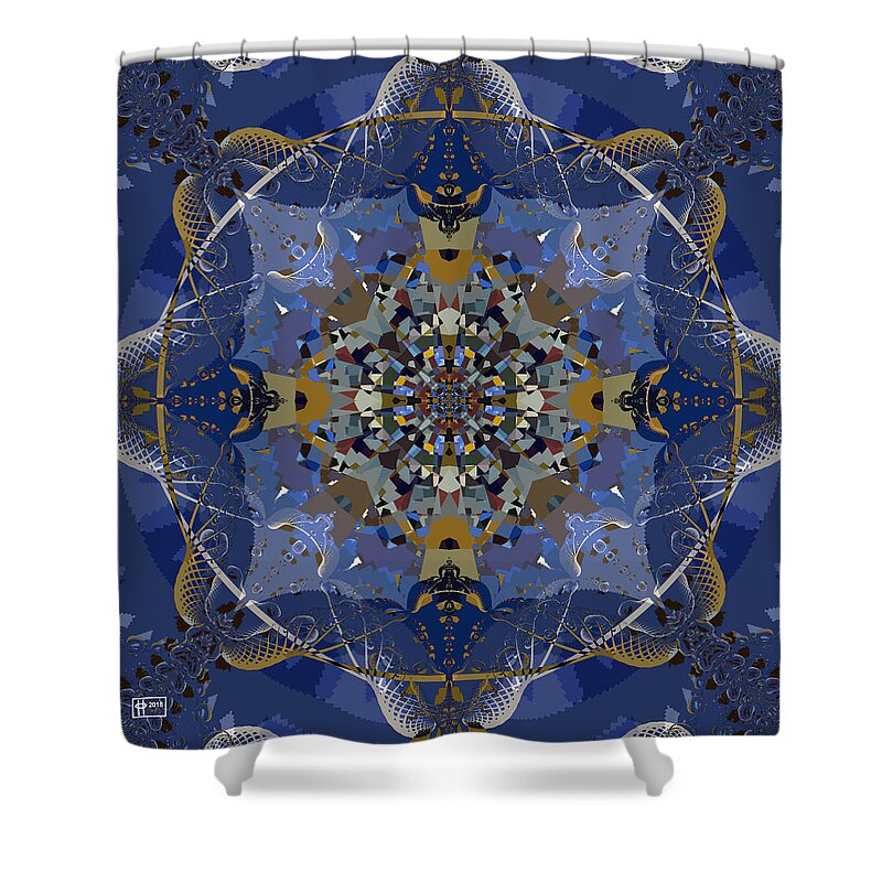 Abstract Shower Curtain featuring the digital art Trial Balloon by Jim Pavelle