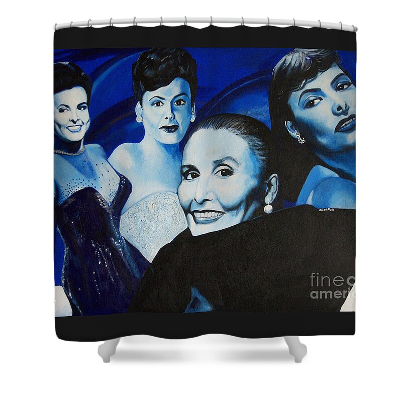 Portraits Shower Curtain featuring the painting Tribute to Lena Horne by Michelle Brantley