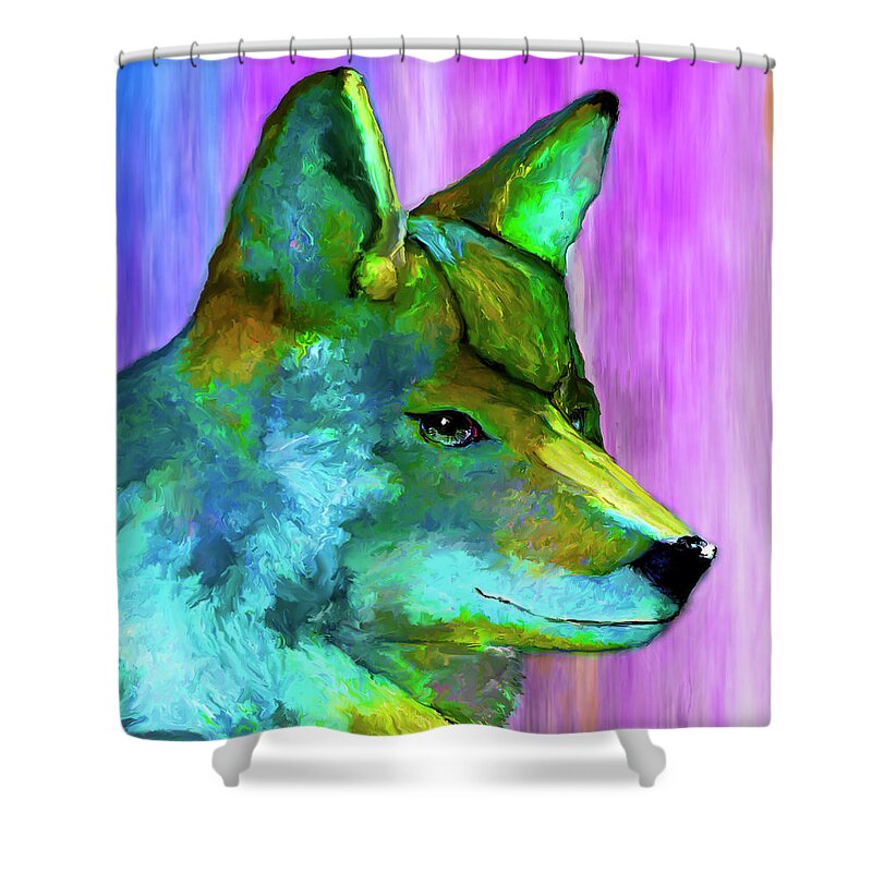 Coyote Shower Curtain featuring the painting Trickster Coyote by Rick Mosher