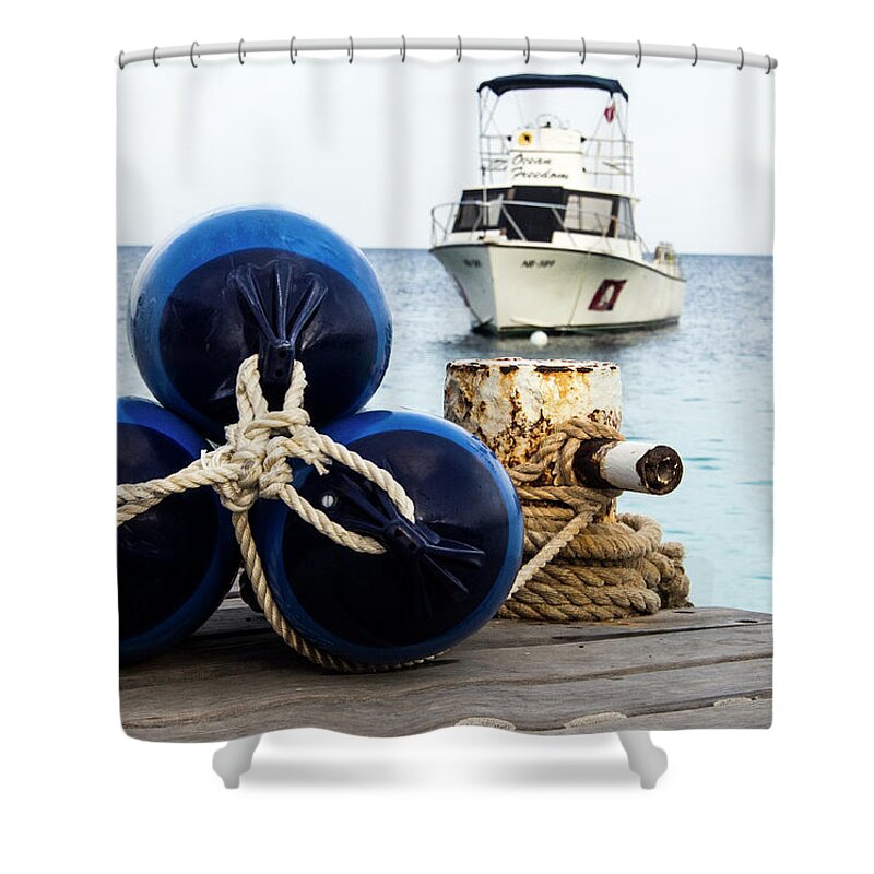 Bonaire Shower Curtain featuring the photograph Triple Bumpers by Jean Noren
