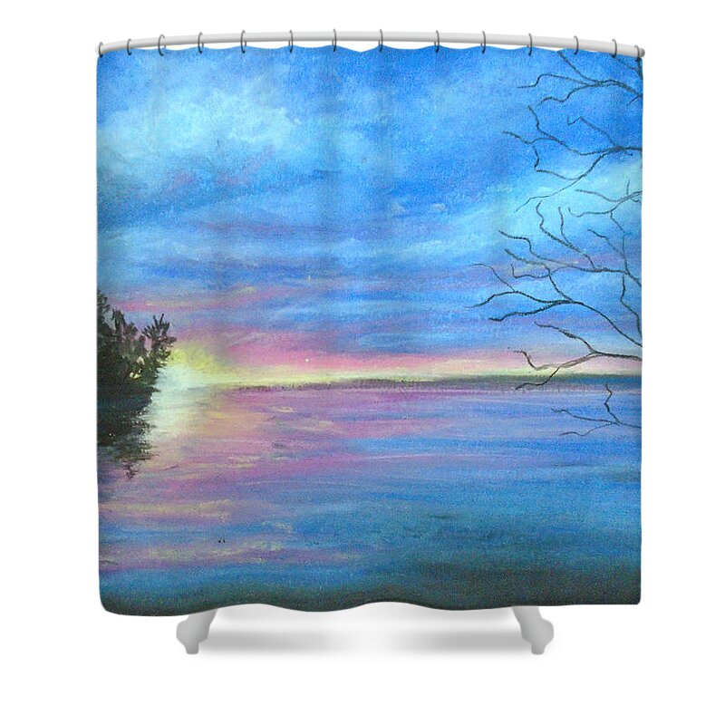 Passion Shower Curtain featuring the drawing Tropic Tea by Jen Shearer