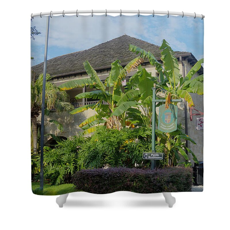 Augustine Shower Curtain featuring the photograph Tropical atmosphere in St Augustine by Ules Barnwell