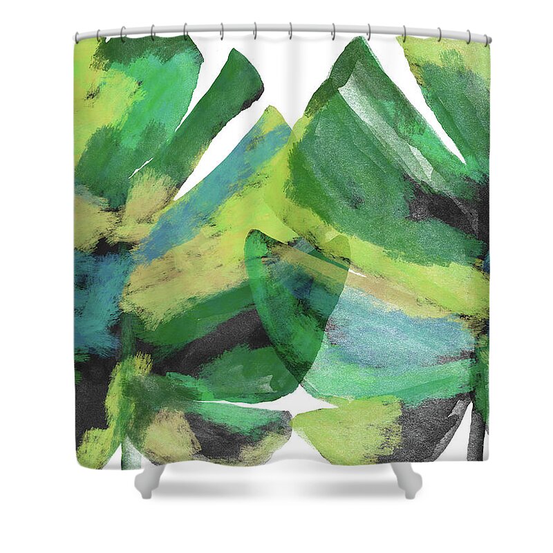 Tropical Shower Curtain featuring the mixed media Tropical Dreams 1- Art by Linda Woods by Linda Woods