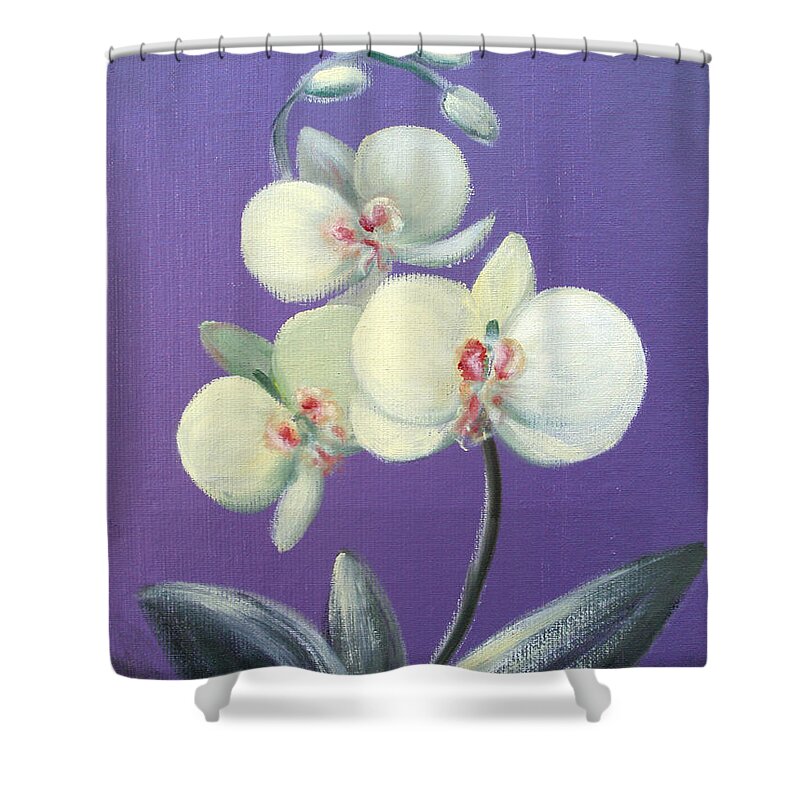 Original Shower Curtain featuring the painting Tropical Elegance by Gina De Gorna