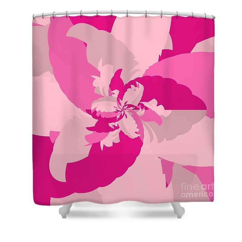 Tropical Pink Shower Curtain featuring the digital art Tropical Pink by Michael Skinner