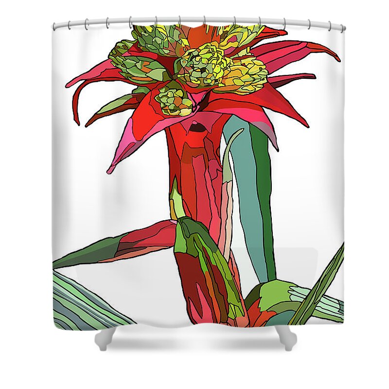 Tropical Shower Curtain featuring the painting Tropical Reds by Jamie Downs