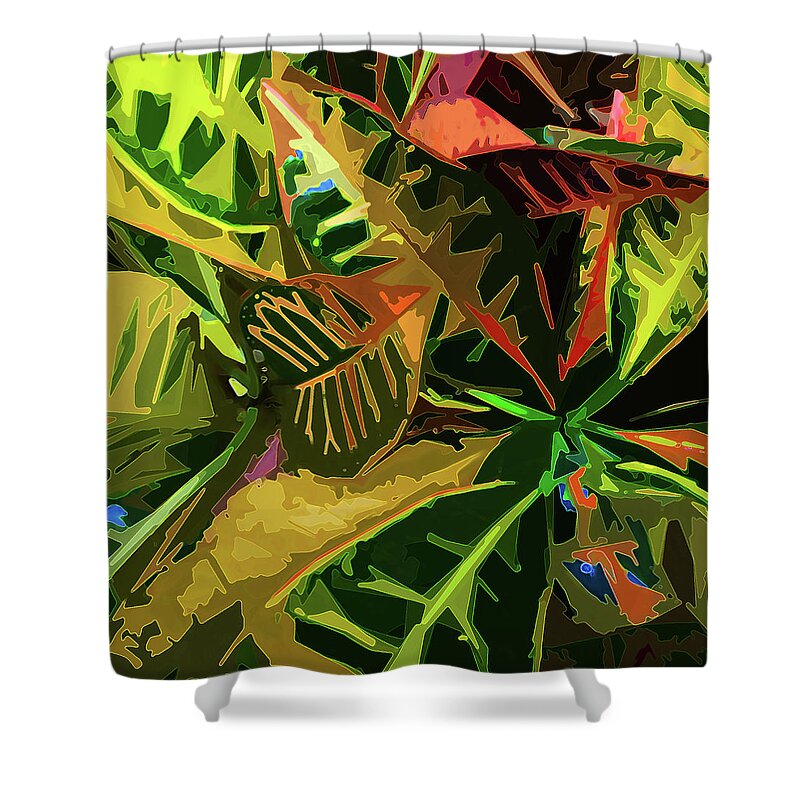 Foliage Shower Curtain featuring the digital art Tropicale by Gina Harrison