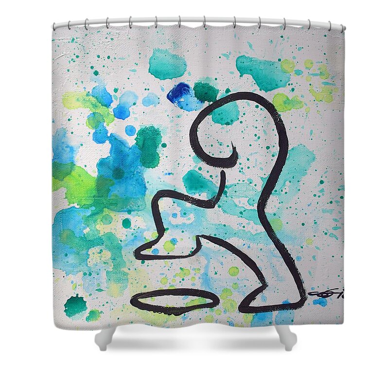 Skredch Shower Curtain featuring the painting Trou d'air SK2180401 by Eduard Meinema