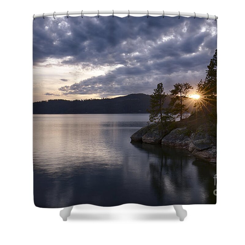 Coeur D' Alene Shower Curtain featuring the photograph Tubbs Sunset by Idaho Scenic Images Linda Lantzy