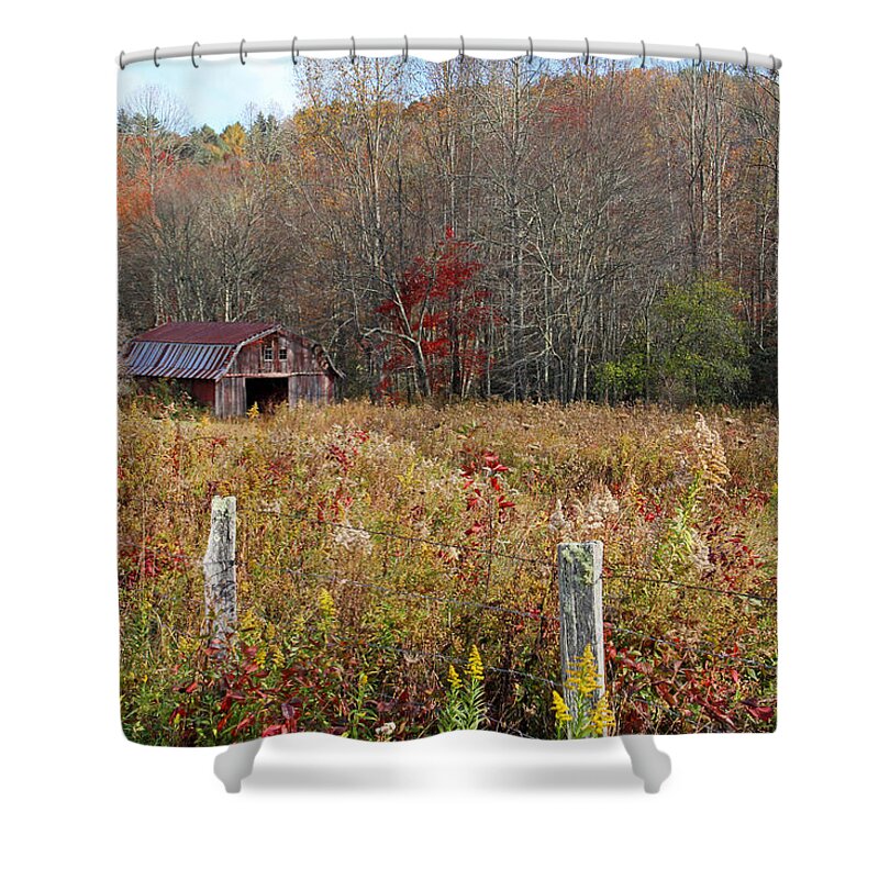 Barn Shower Curtain featuring the photograph Tucked Away - Barns by HH Photography of Florida