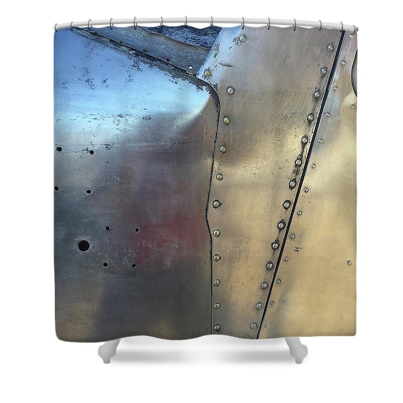 Abstract Shower Curtain featuring the photograph Tucumcari Fuselage by Matt Cegelis