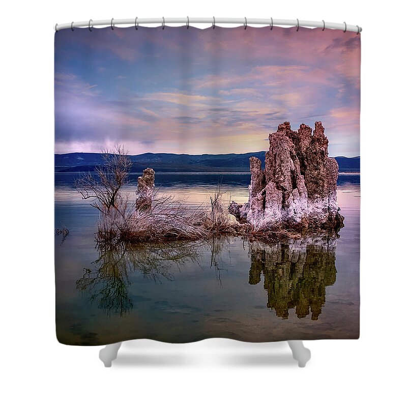 Endre Shower Curtain featuring the photograph Tufa 5 by Endre Balogh