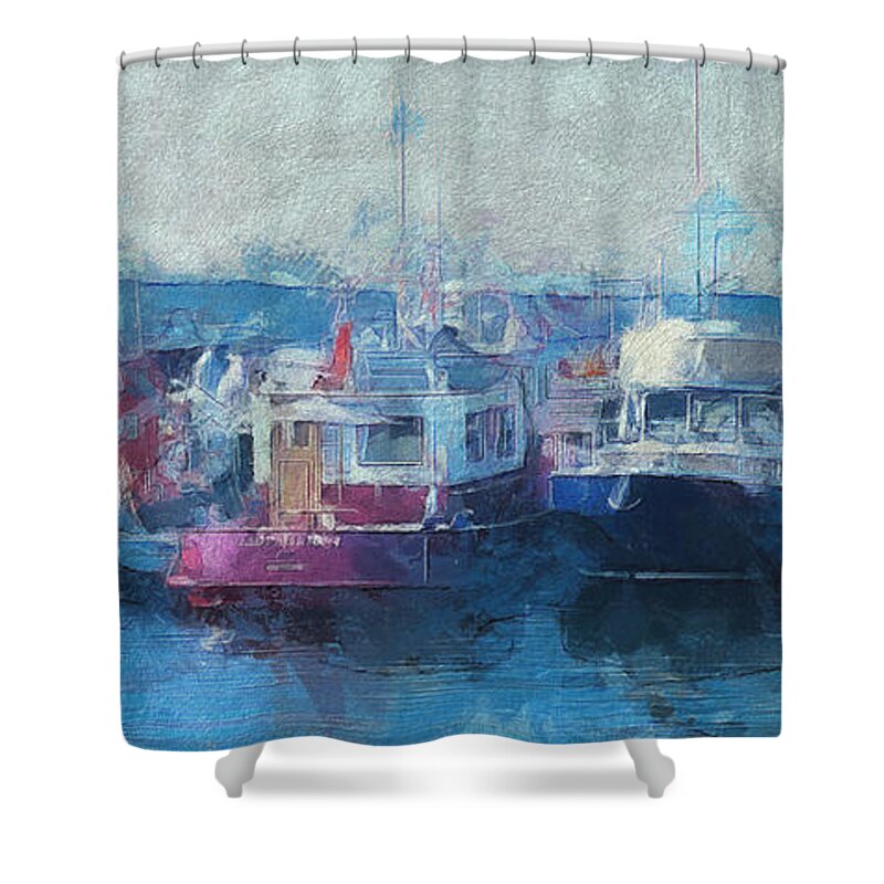 Tugs Shower Curtain featuring the photograph Tugs Together by Claire Bull