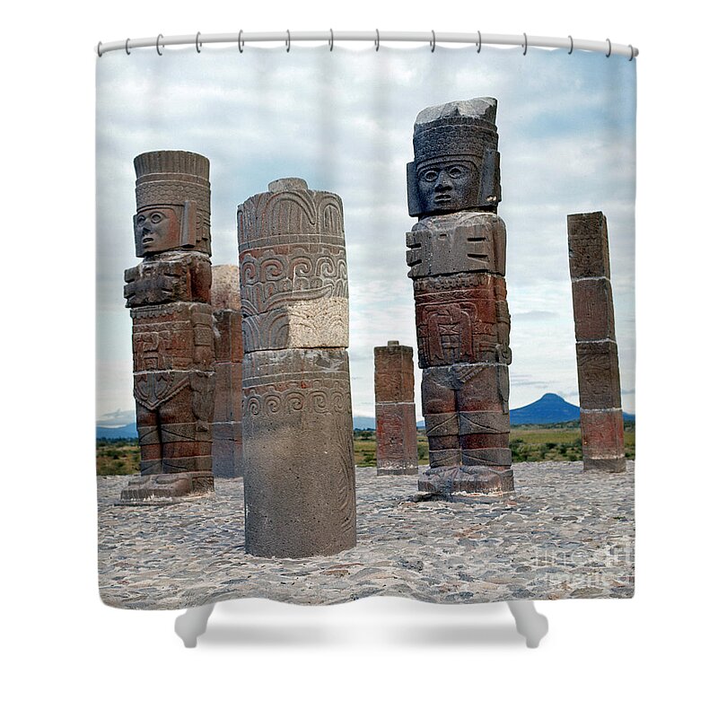 10th Century Shower Curtain featuring the photograph Tula: Toltec Monuments by Granger