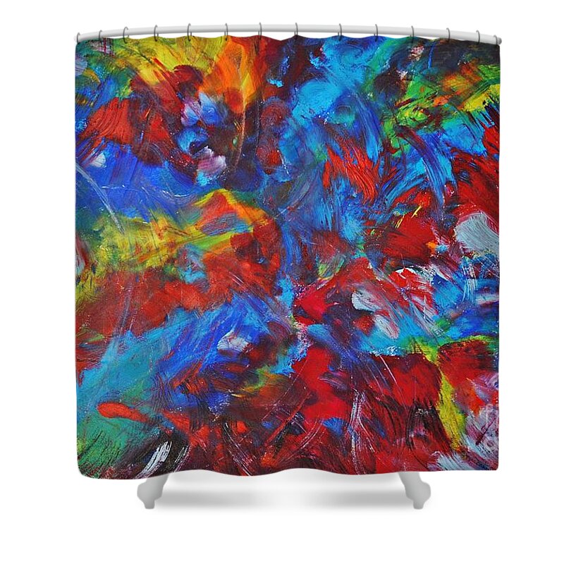 Abstract Shower Curtain featuring the painting Tulip field by Chani Demuijlder