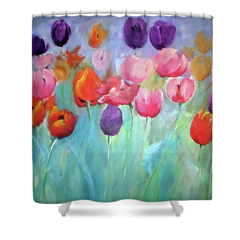 Tulip Shower Curtain featuring the digital art Tulip Timeless By Lisa Kaiser by Lisa Kaiser