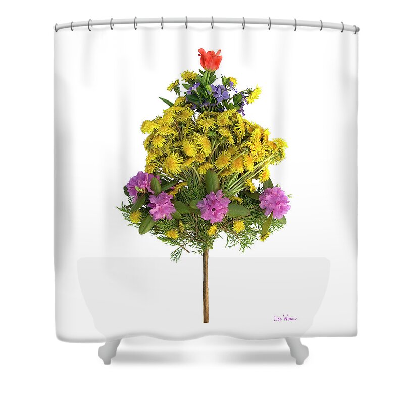 Lise Winne Shower Curtain featuring the digital art Tulip topped by Lise Winne