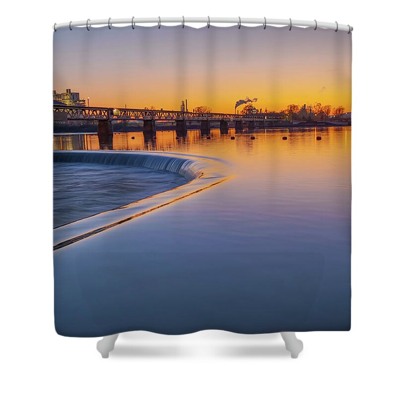 America Shower Curtain featuring the photograph Tulsa Oklahoma's Pedestrian Bridge over the Arkansas River by Gregory Ballos