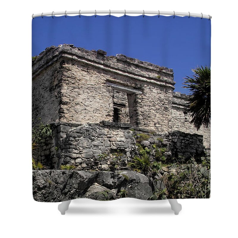 Tulum Shower Curtain featuring the photograph Tulum Ruins Mexico by Kimberly Blom-Roemer