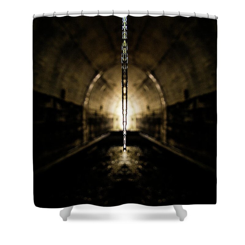 Tunnel Shower Curtain featuring the digital art Tunnel Icicle by Pelo Blanco Photo