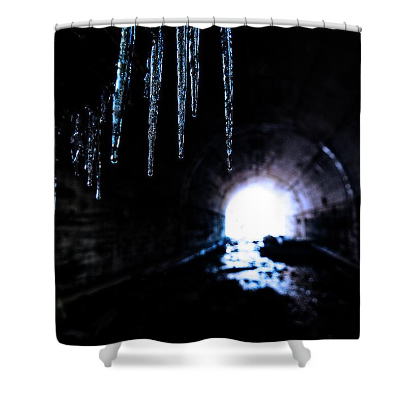 Tunnel Shower Curtain featuring the photograph Tunnel Icicles 2 by Pelo Blanco Photo