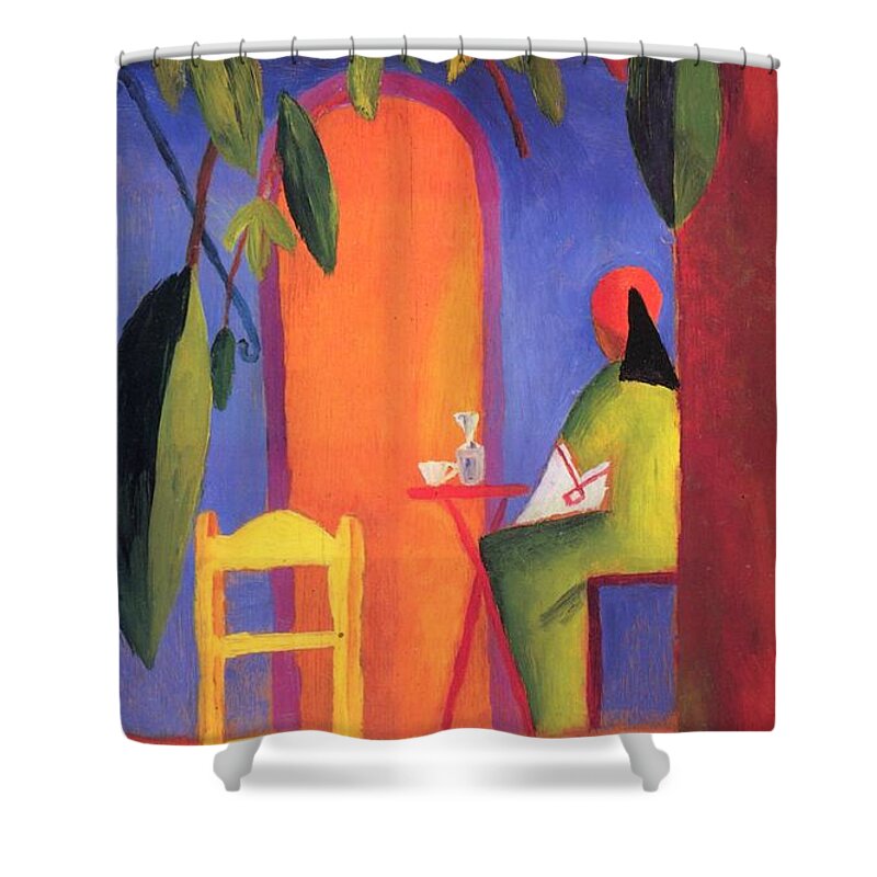 Cafe Shower Curtain featuring the painting Turkish Cafe II by Pam Neilands