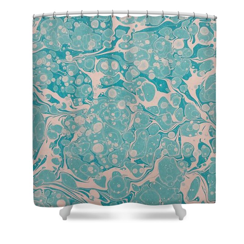  Shower Curtain featuring the painting Turquoise Battal by Daniela Easter