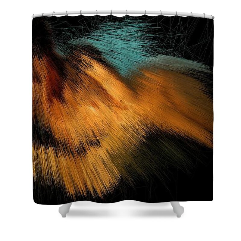 Vorotrans Shower Curtain featuring the digital art Turquoise Dunes by Stephane Poirier