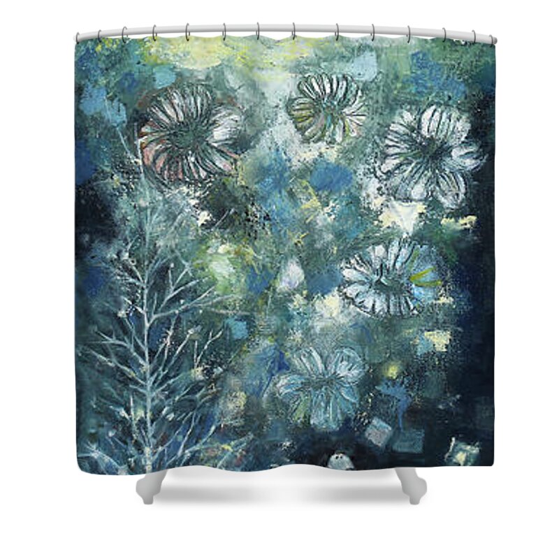 Turtle Shower Curtain featuring the painting Turtle Moon by Manami Lingerfelt