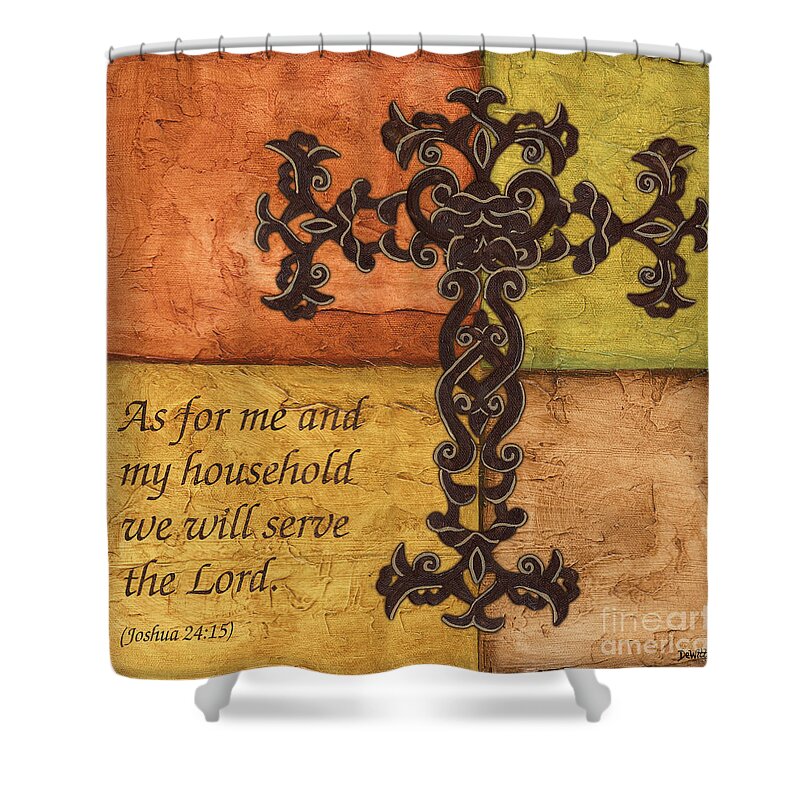 Cross Shower Curtain featuring the painting Tuscan Cross by Debbie DeWitt