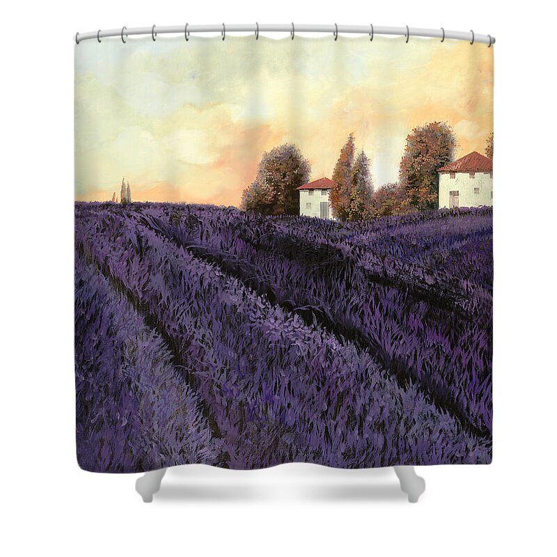 Lavender Shower Curtain featuring the painting Tutta lavanda by Guido Borelli
