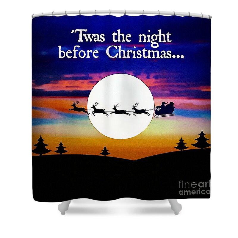 Christmas Shower Curtain featuring the painting Twas The Night Before Christmas by Ian Gledhill